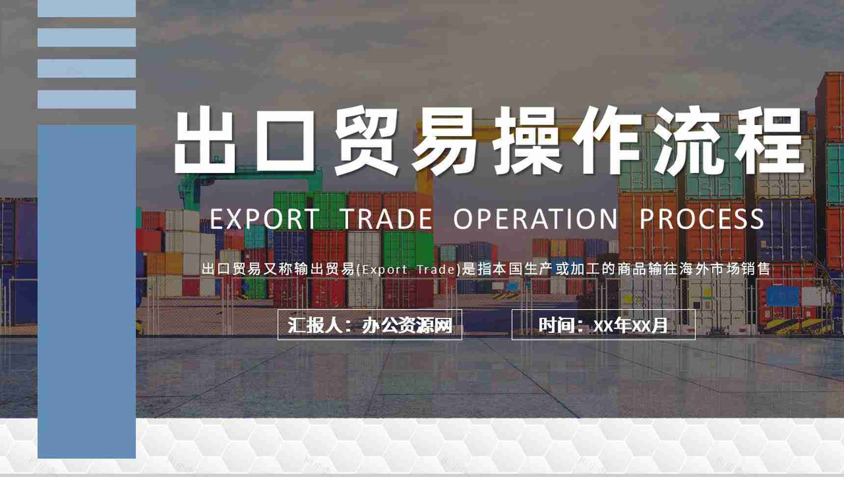 出口贸易方式介绍企业出口贸易操作流程培训课件PPT模板-1
