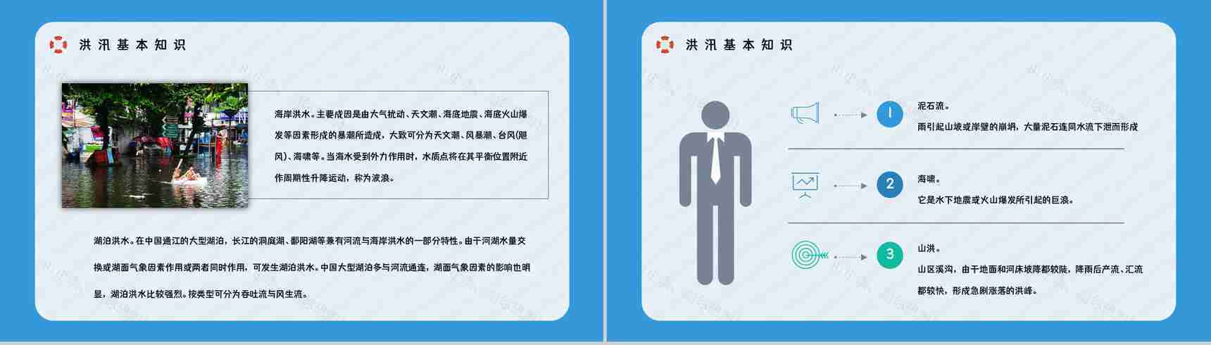 安全防汛知识咨询雨季防洪救灾应急知识及措施培训自然灾害预防宣传活动PPT模板-4
