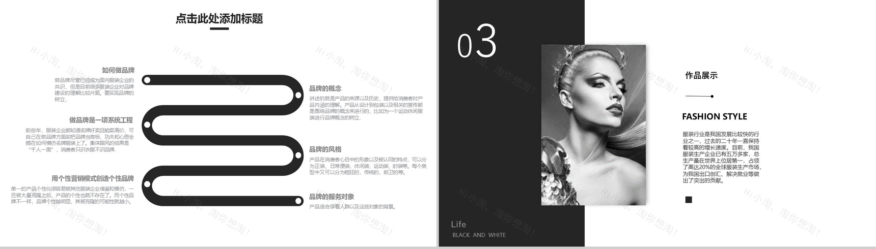灰白商务大气广告杂志时尚品牌设计PPT模板-6