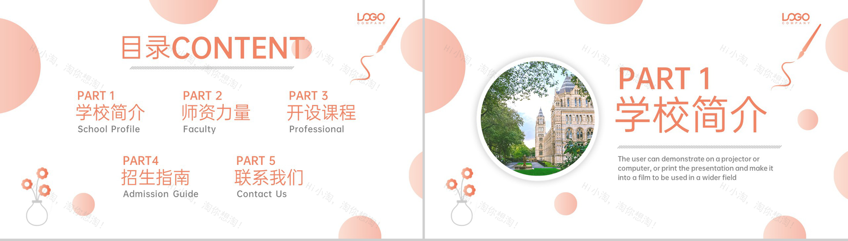 橙色简约风艺术院校招生简章课程介绍PPT模板-2
