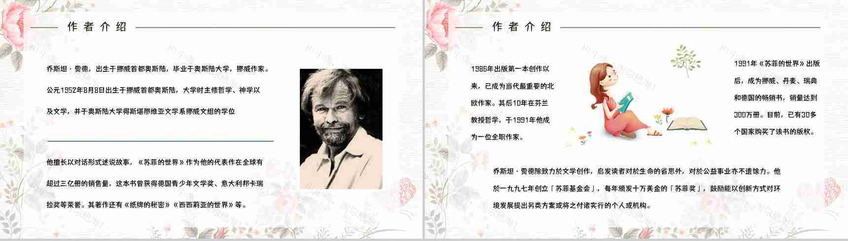教育培训《苏菲的世界》外国经典名著阅读赏析知识点梳理教师备课课件通用PPT模板-6