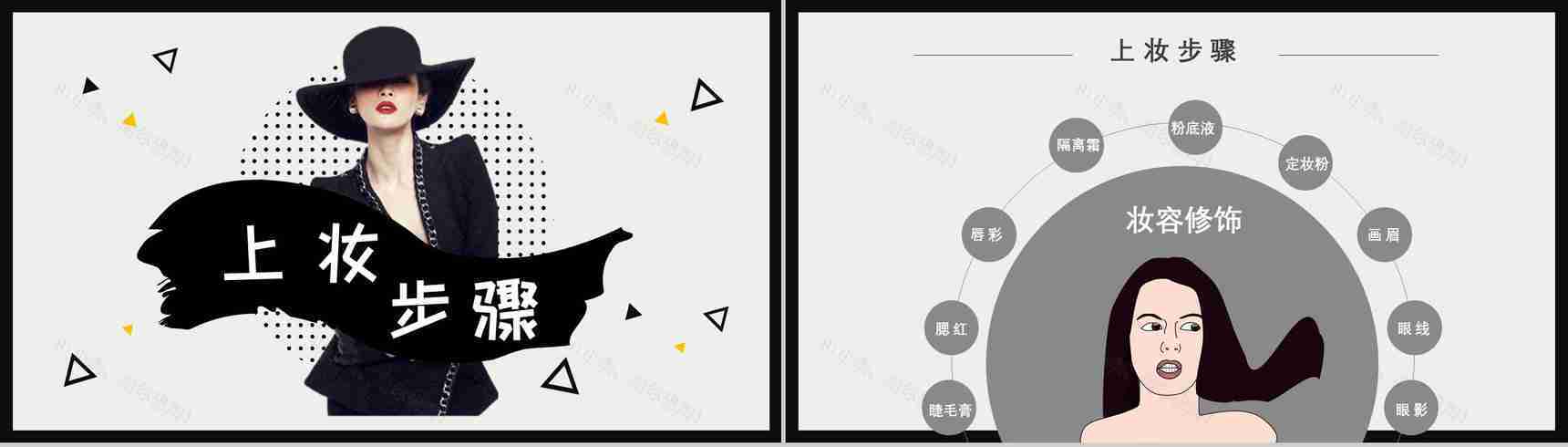 化妆教程化妆品介绍整形美容PPT模板-8