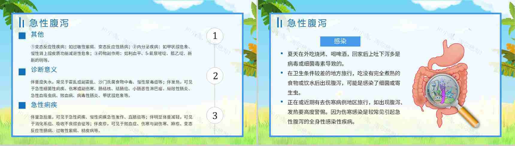 夏季腹泻预防宣传活动小结的症状及治疗方法原因及防护健康宣传PPT模板-7