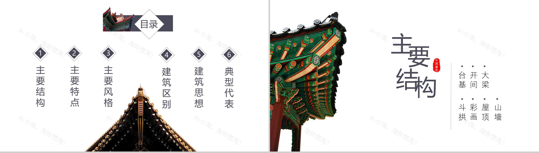 创意中国古典建筑介绍教育培训PPT模板-2