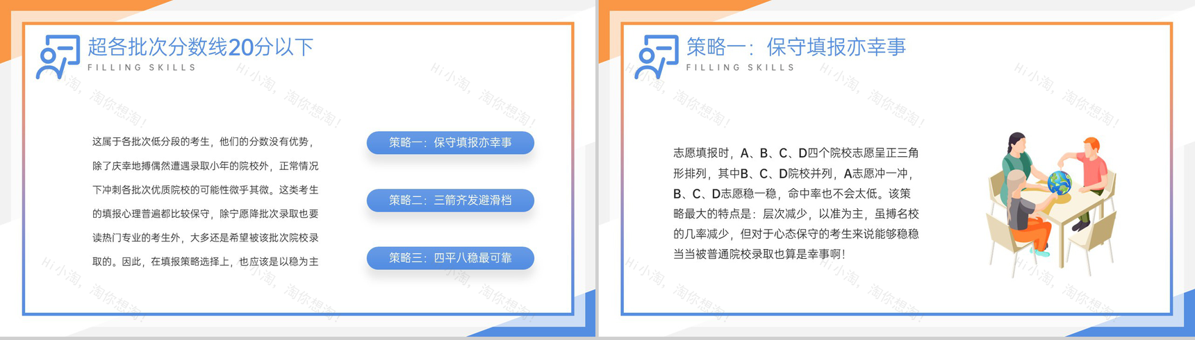 黄蓝撞色扁平风高考志愿填报技巧培训主题班会PPT模板-12
