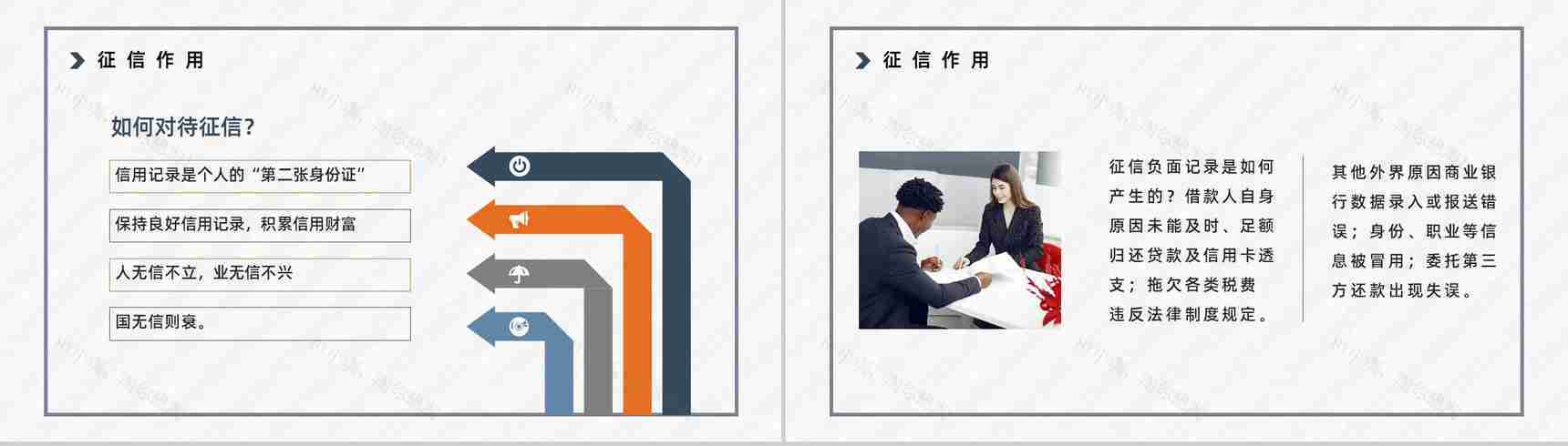 个人信用档案查询征信记录知识点整理信用信息了解评估学习PPT模板-3