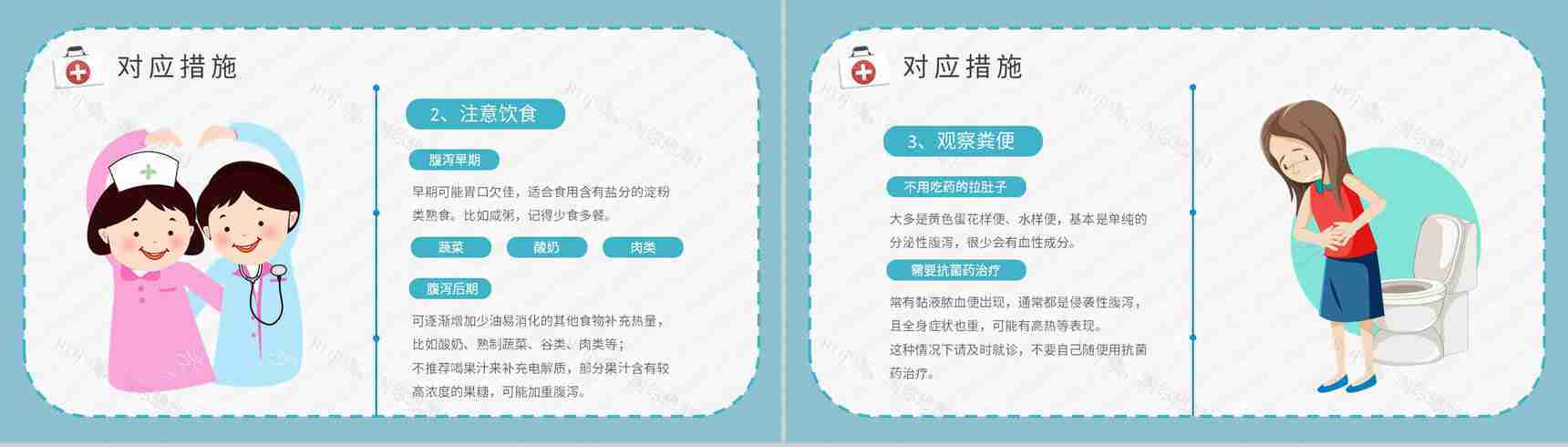 医疗健康知识宣传培训讲座夏季腹泻预防措施总结PPT模板-9