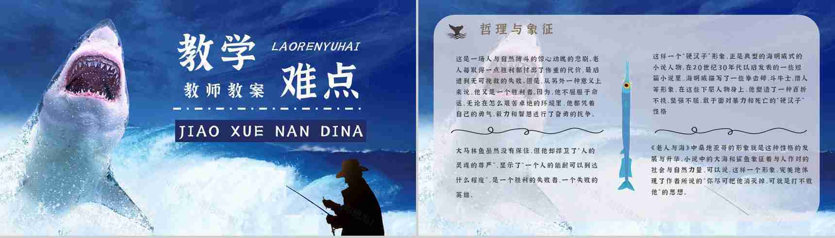海明威所著《老人与海》书籍简介导读好词好句摘抄及赏析PPT模板-11
