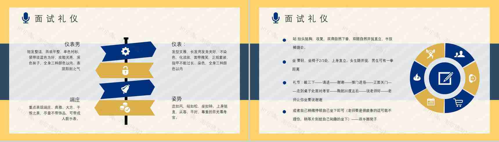 毕业生求职的自我心理调节技巧总结面试礼仪培训心得体会PPT模板-3