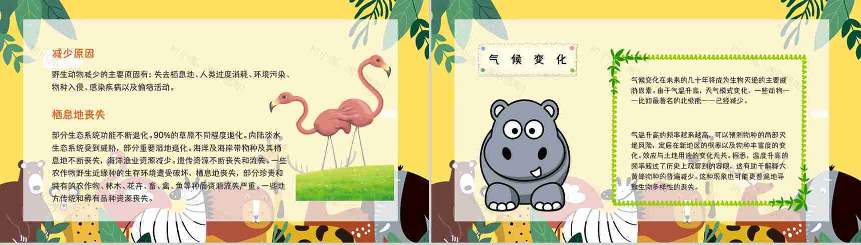 公益活动宣传野生动物保护策划学校教育培训课外活动讲座PPT模板-7