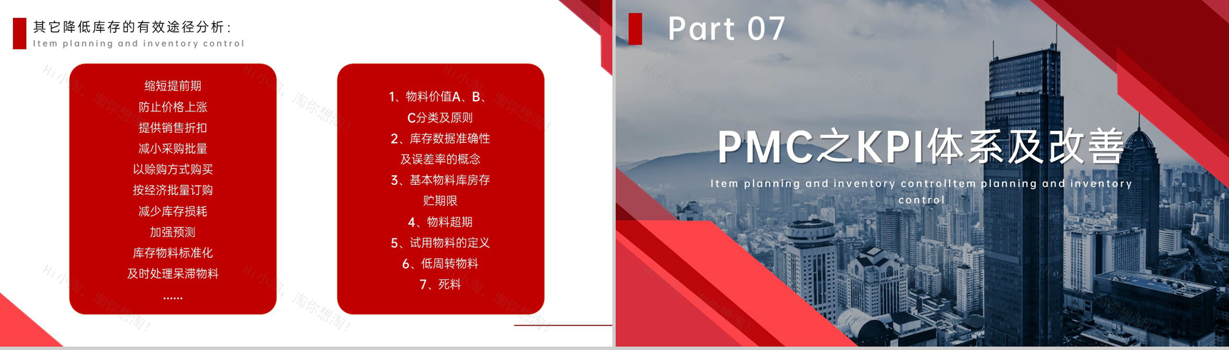 红色商务风生产管理培训物料计划与库存控制PPT模板-19