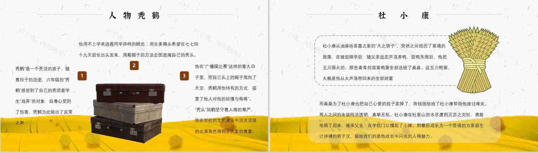 读书分享《草房子》作品简介名著读后感PPT模板-3