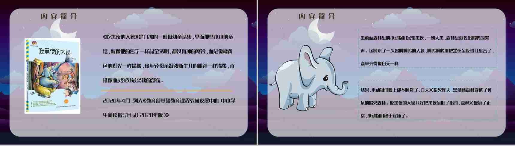 中学生必读文学作品《吃黑夜的大象》绘本鉴赏阅读体会梳理PPT模板-6