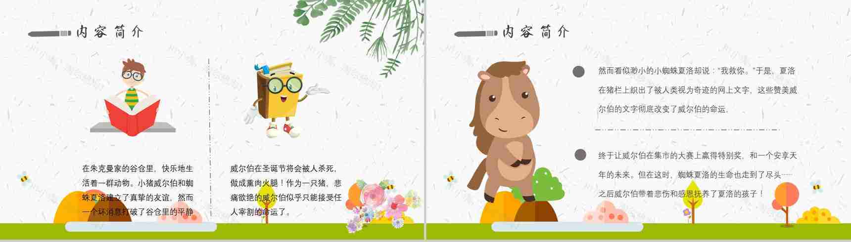 怀特《夏洛的网》作品内容简介心得体会教育培训PPT模板-6