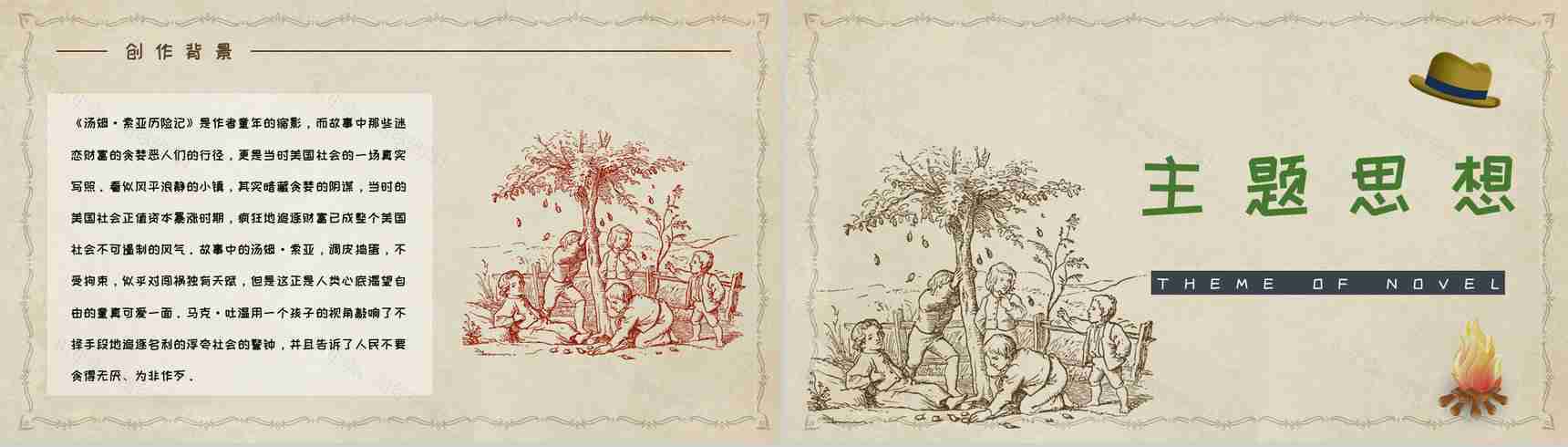 美国小说家马克吐温《汤姆索亚历险记》小说简介经典片段鉴赏PPT模板-10