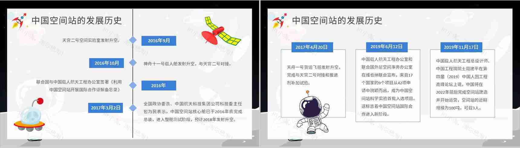 中国空间站的发展历史学习空间站知识宣传介绍PPT模板-4