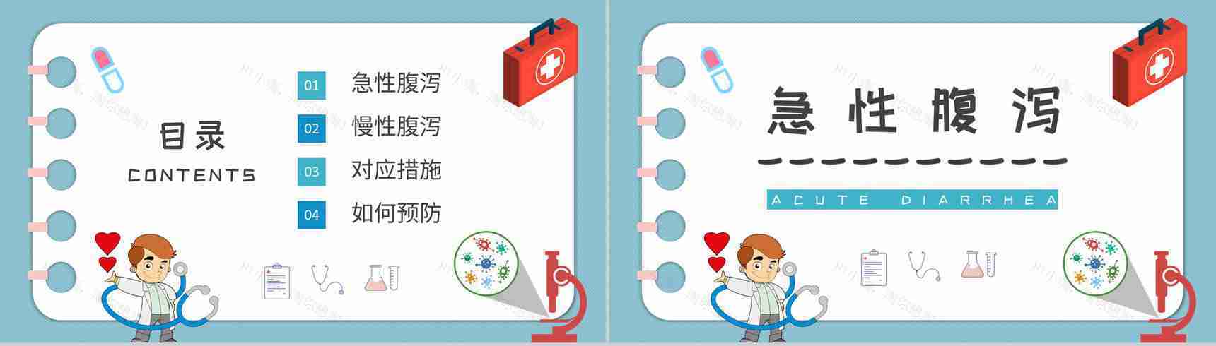 医疗健康知识宣传培训讲座夏季腹泻预防措施总结PPT模板-2