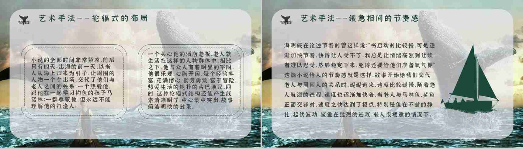 读书笔记《老人与海》海明威整理知识梳理培训国外经典中篇小说PPT模板-10