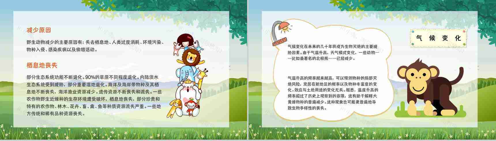 教育教学爱护野生动物保护动物公益活动宣传主题班会PPT模板-7