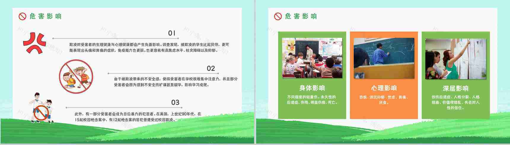 学校安全教育拒绝校园霸凌保护自己反对校园暴力宣传主题班会PPT模板-9
