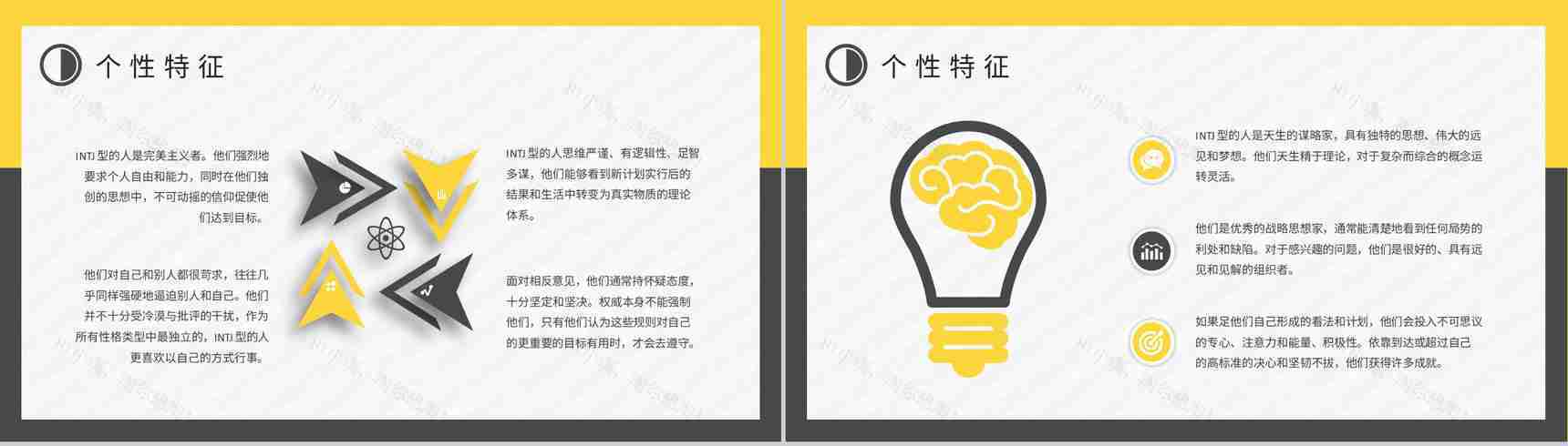 MBTI性格分析INTJ人格类型工作中的优势和劣势说明PPT模板-3