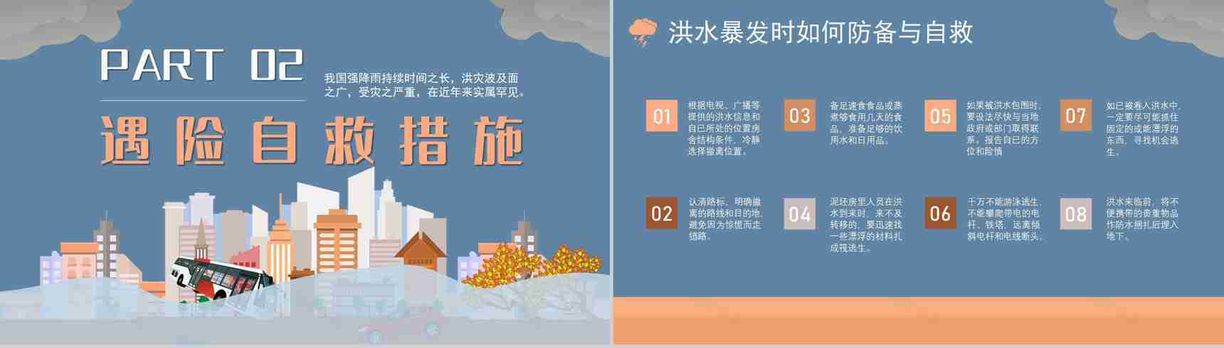 城市防洪防汛应急演练方案企业校园通用知识培训PPT模板-5