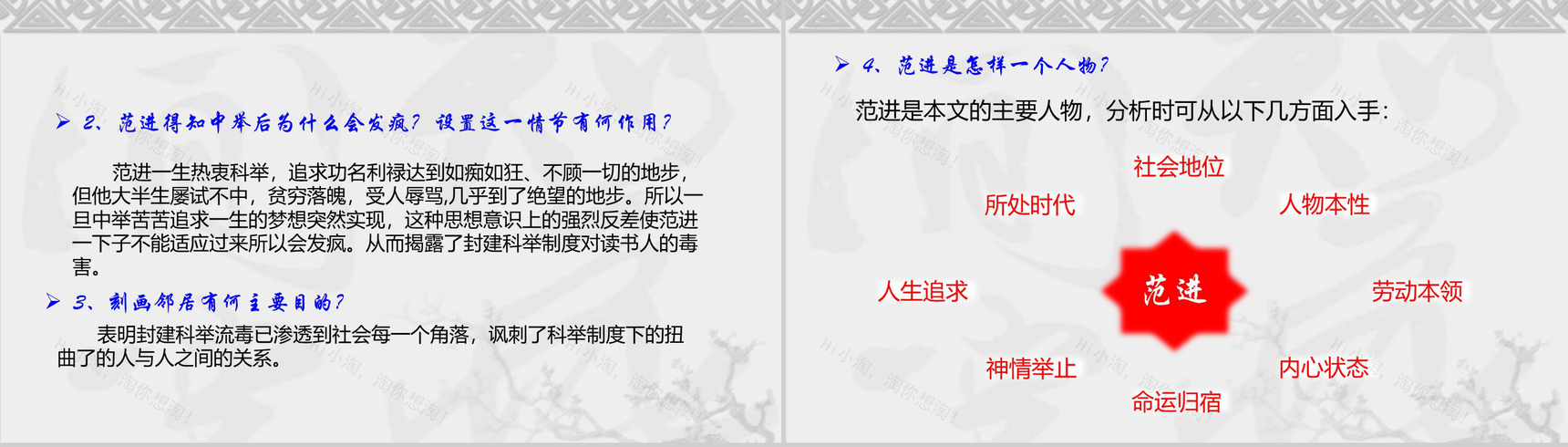 范中进举语文教学课件PPT模板-11