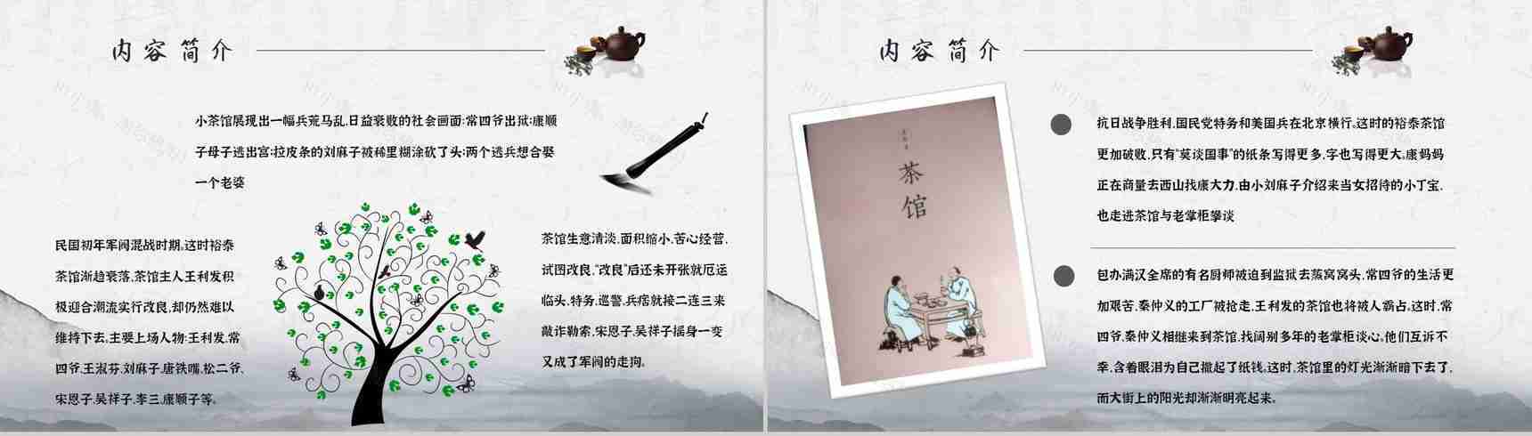 中学必读名著导读老舍《茶馆》作品内容简介心得体会PPT模板-9