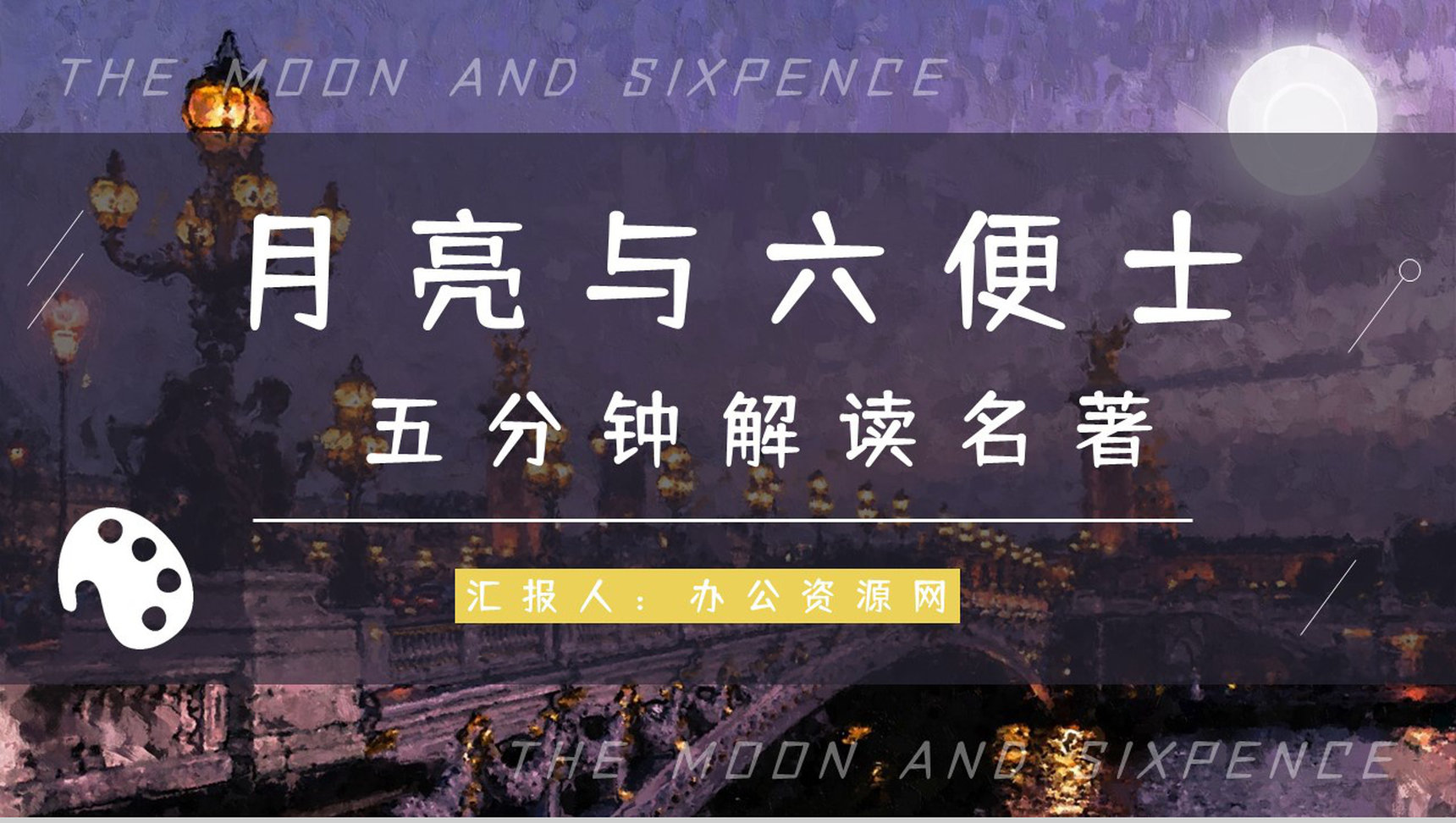 中学生必读书籍毛姆《月亮与六便士》小说艺术特色分析教师备课课件PPT模板