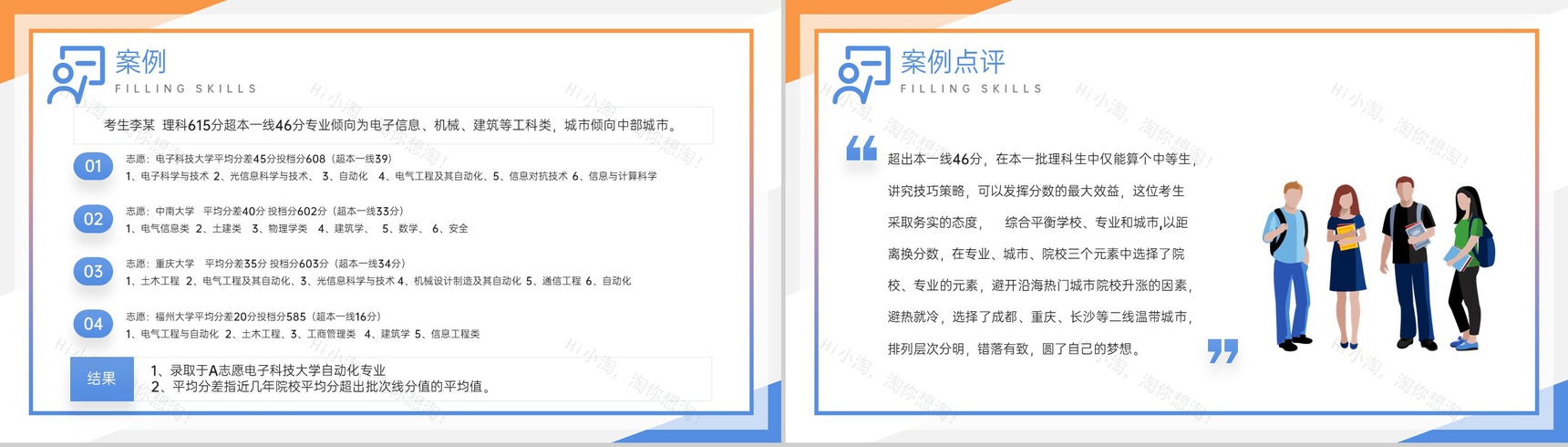 黄蓝撞色扁平风高考志愿填报技巧培训主题班会PPT模板-5