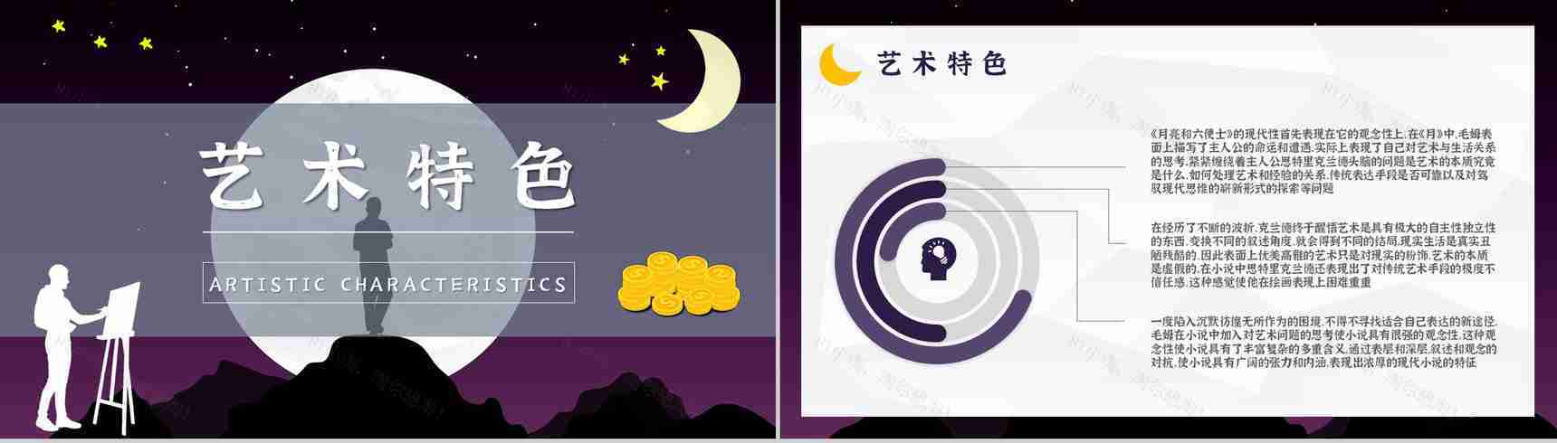 国内外经典必读文学小说著作《月亮与六便士》毛姆作品读书笔记报告PPT模板-10