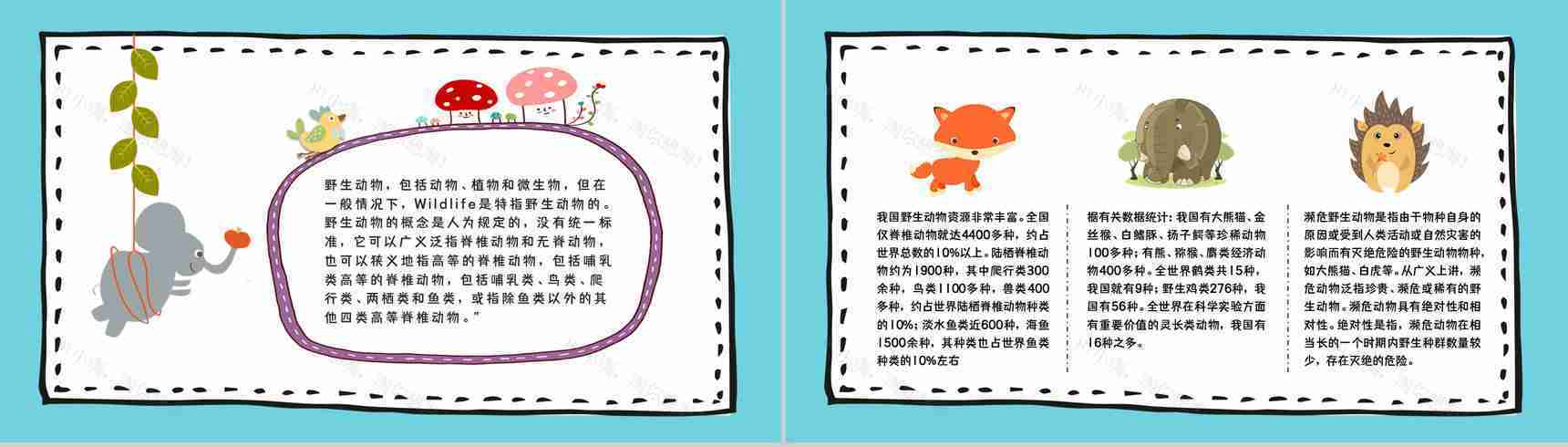 野生动物保护公益活动宣传策划方案世界动物日宣传报告PPT模板-3