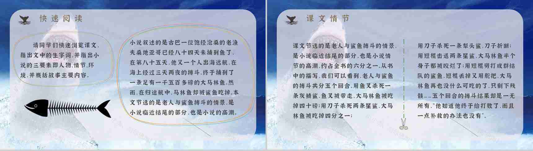 海明威所著《老人与海》书籍简介导读好词好句摘抄及赏析PPT模板-6