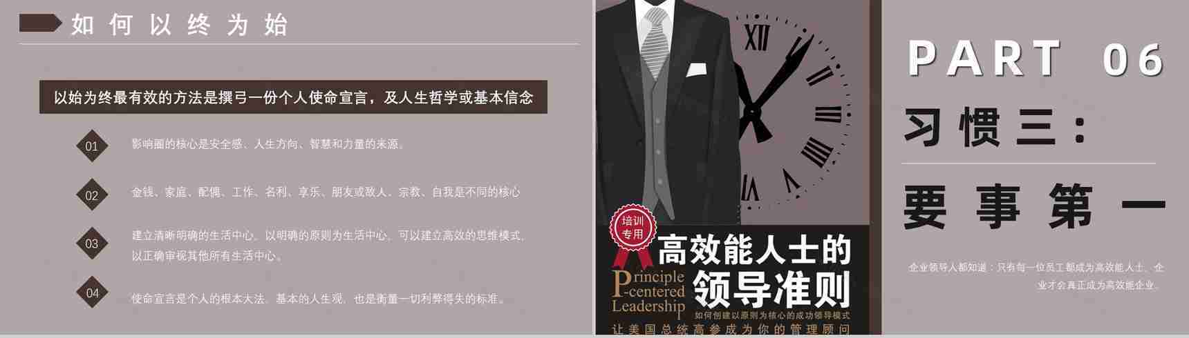 读书笔记《高效能人士的七个习惯》逻辑梳理企业管理培训书籍PPT模板-10