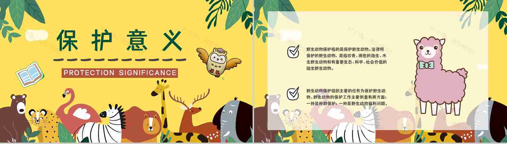 公益活动宣传野生动物保护策划学校教育培训课外活动讲座PPT模板-2