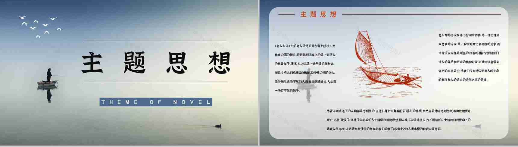 中学生必读小说海明威《老人与海》文学作品赏析教师备课课件PPT模板-4