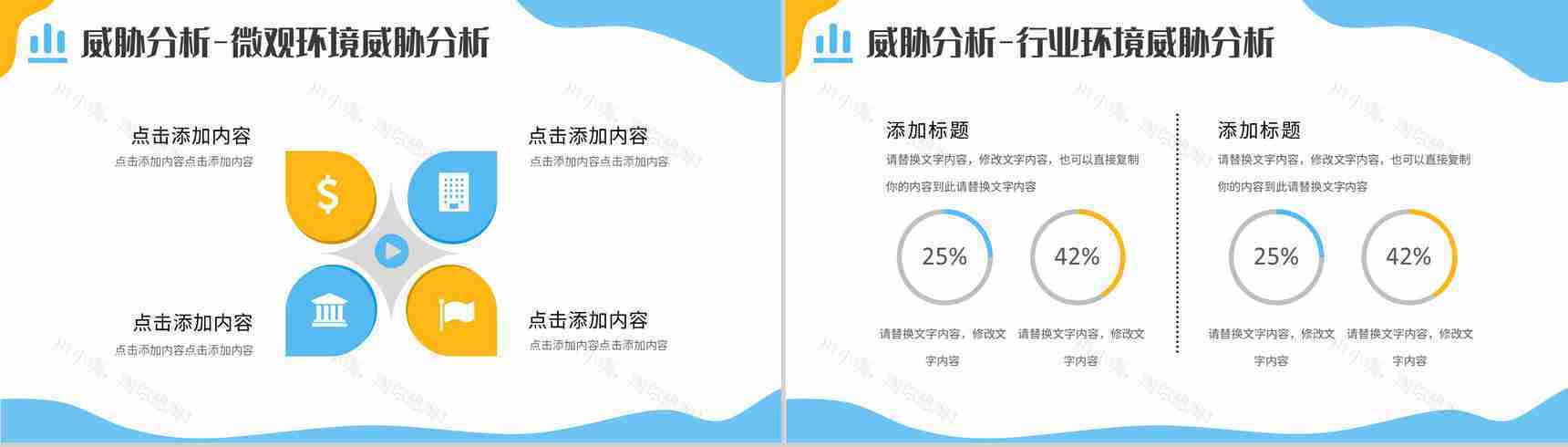 简约企业战略SWOT分析项目优势劣势分析PPT模板-10