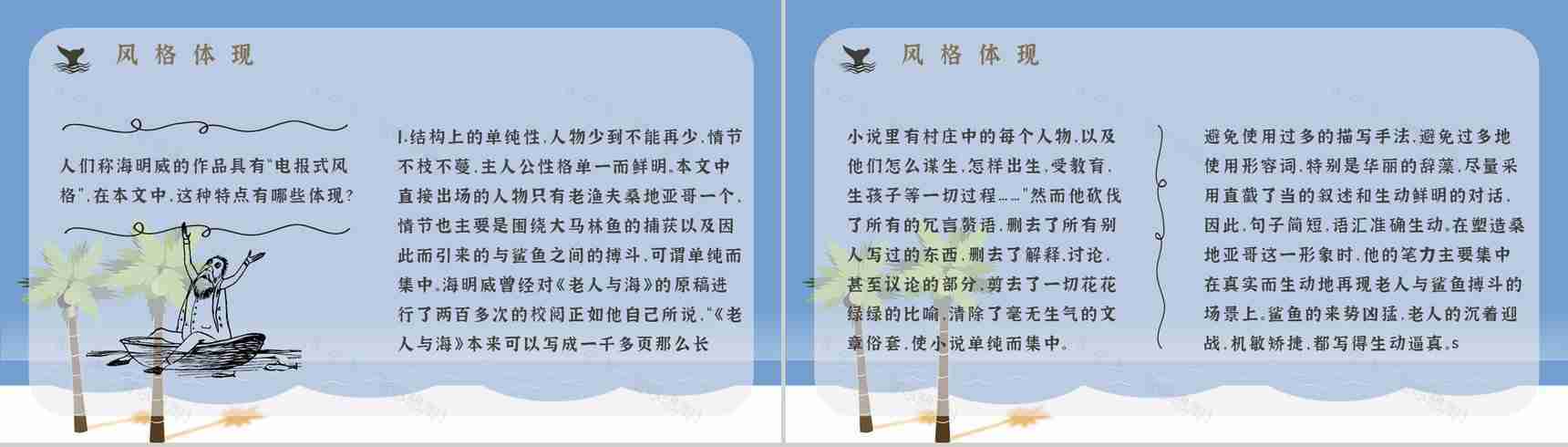 文学作品赏析海明威《老人与海》教师备课课件中学生必读小说PPT模板-12