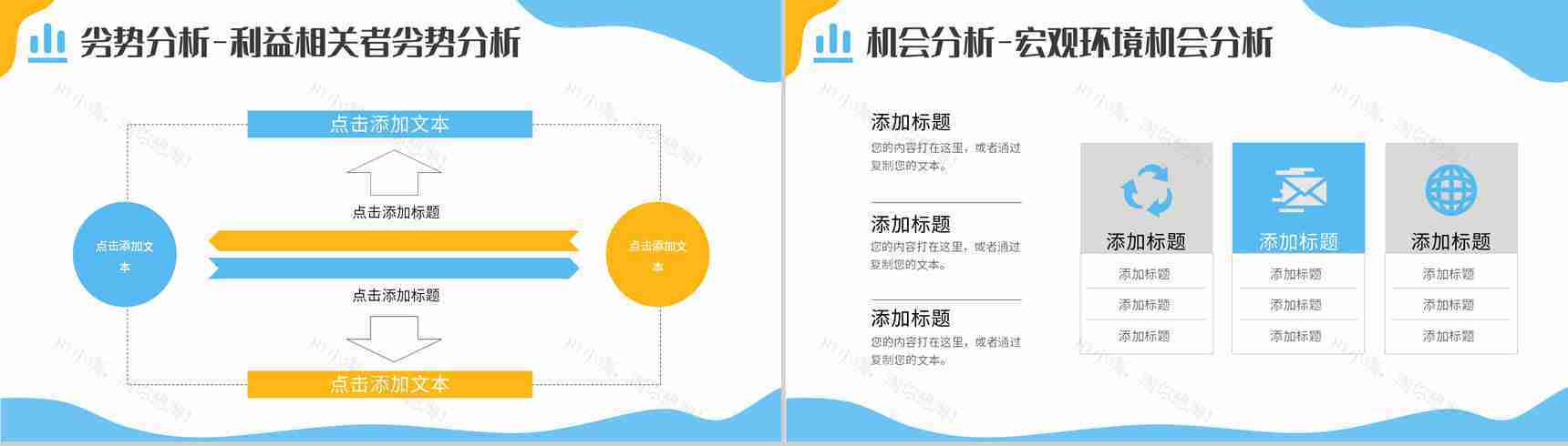 简约企业战略SWOT分析项目优势劣势分析PPT模板-7