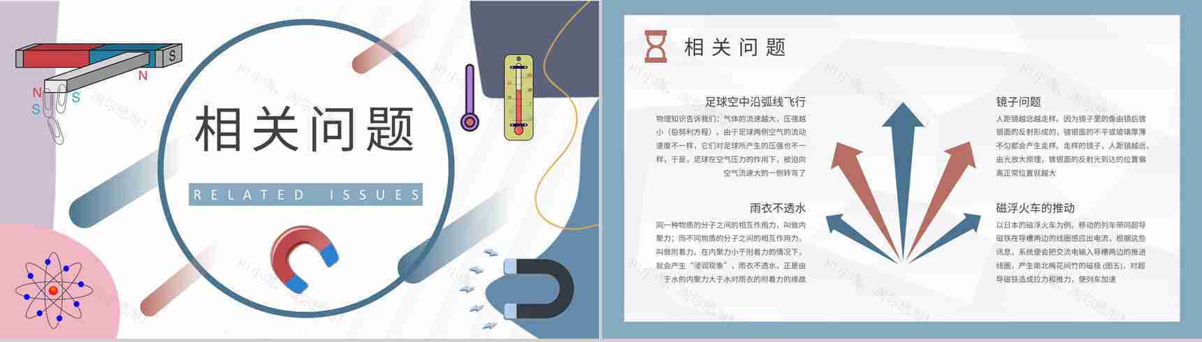 物理知识研究学习总结生活中的物理现象论文汇报演讲PPT模板-5