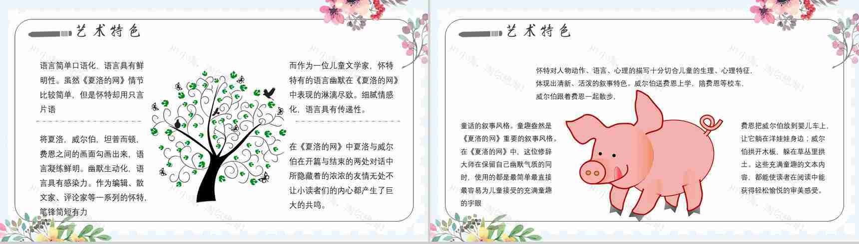 小学必读寓言故事怀特《夏洛的网》人物分析片段赏析PPT模板-4