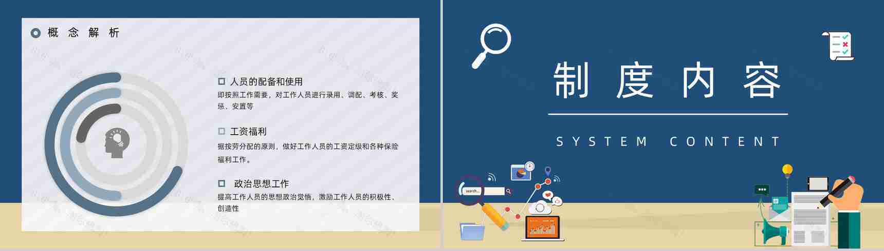 公司人力资源行政管理人事部门人员规章制度管理培训职员入职培训PPT模板-4