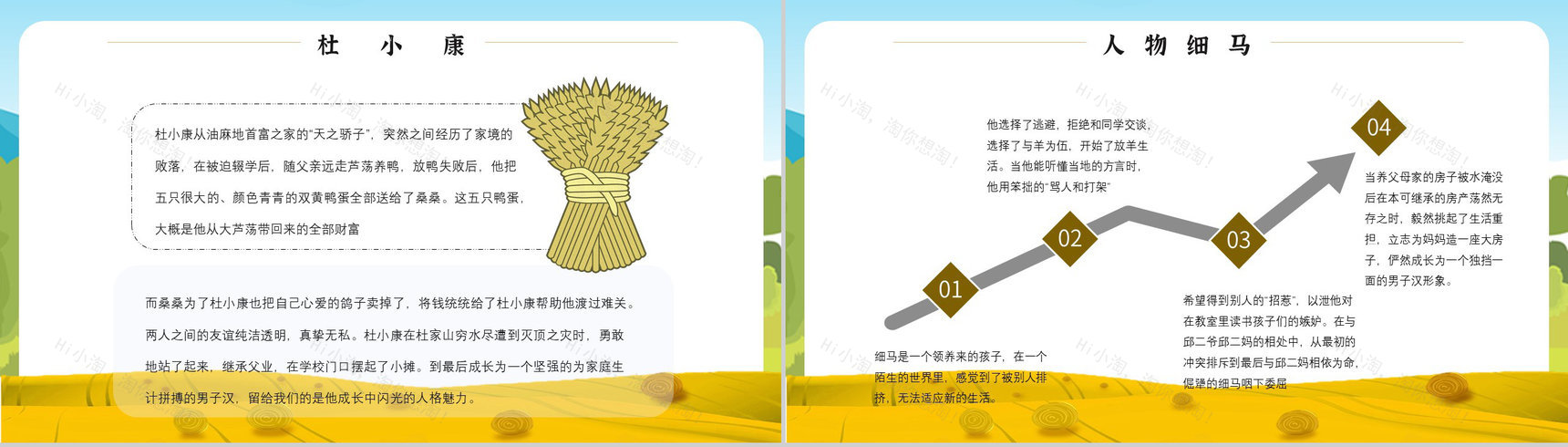 读书分享《草房子》内容简介名著导读PPT模板-6