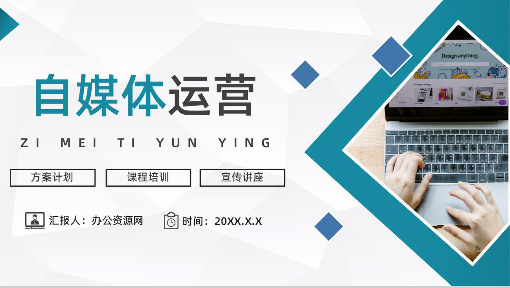 自媒体公司平台运营管理策划方案计划总结课程培训PPT模板