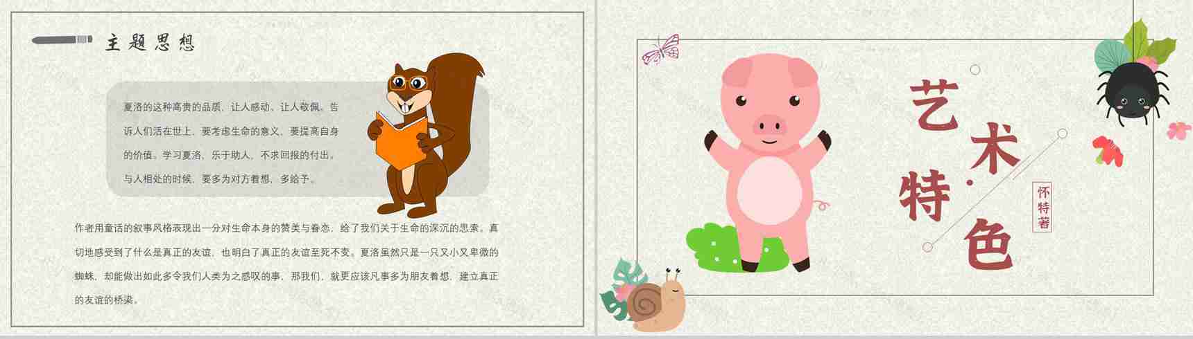 寓言故事小学必读怀特《夏洛的网》内容简介心得体会PPT模板-7