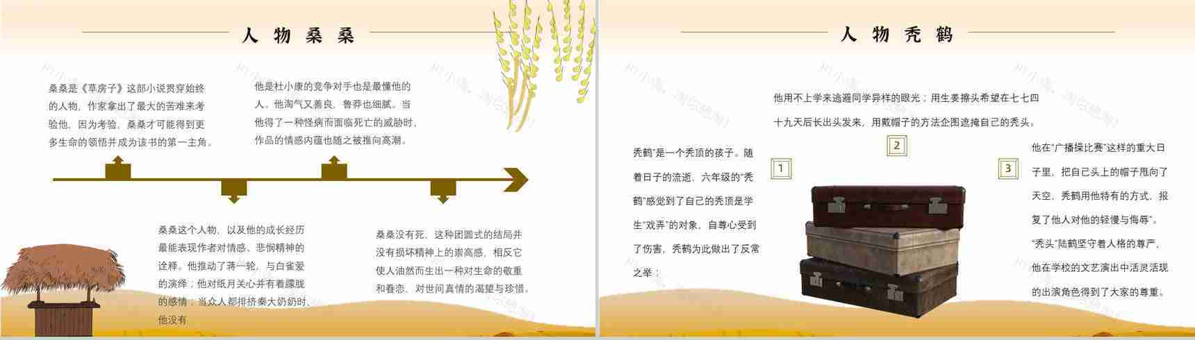 中学必读名著导读《草房子》作品内容简介心得体会PPT模板-5