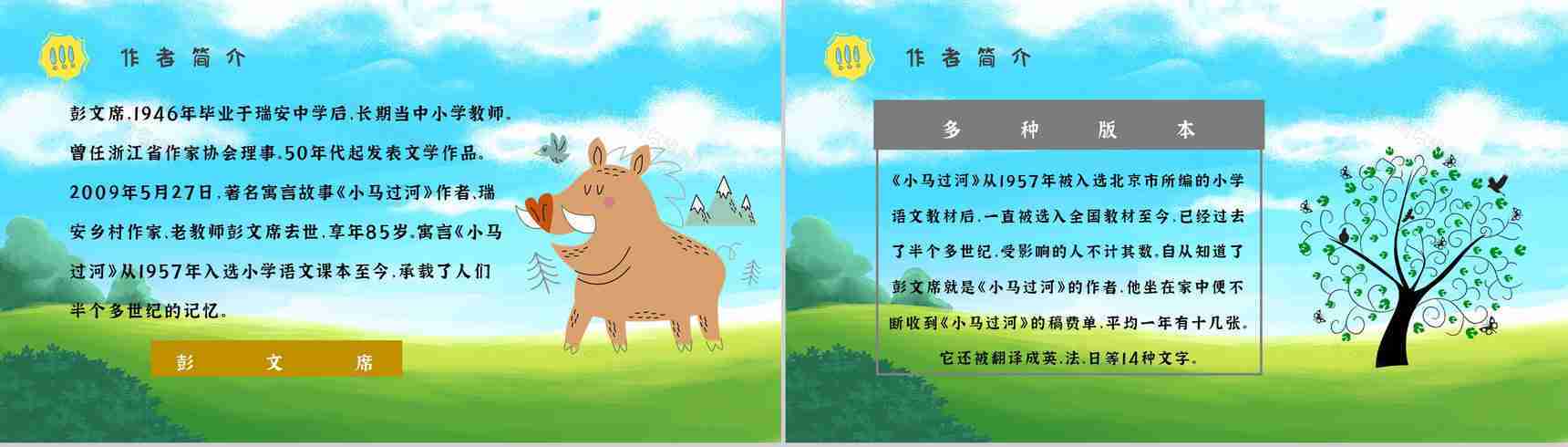 教育培训彭文席《小马过河》作者内容简介寓言故事心得体会PPT模板-5