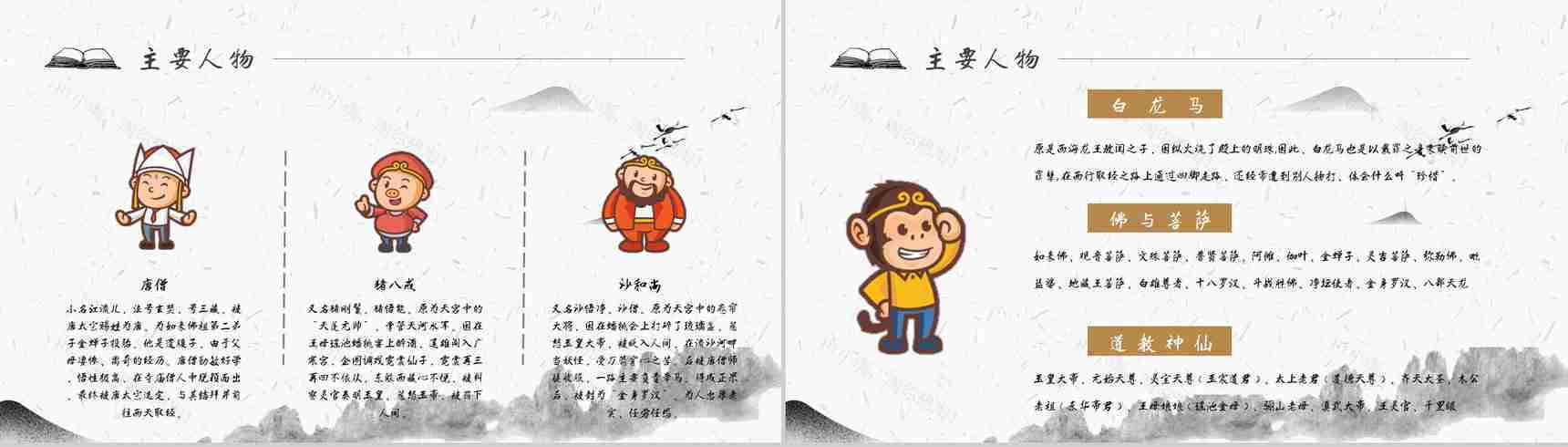 读书分享《西游记》作品简介名著读后感PPT模板-3