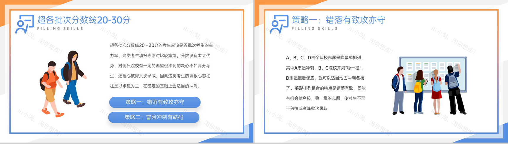 黄蓝撞色扁平风高考志愿填报技巧培训主题班会PPT模板-7