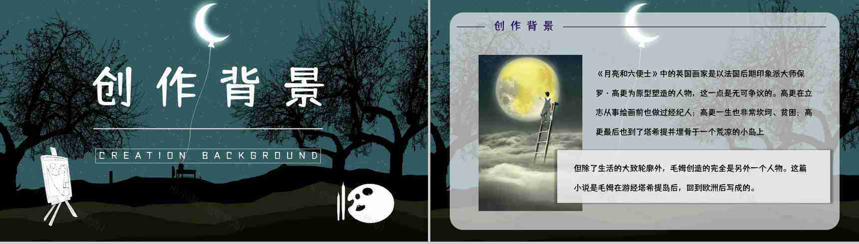 中学生必读文学名著《月亮与六便士》读书笔记心得体会交流分享PPT模板-4